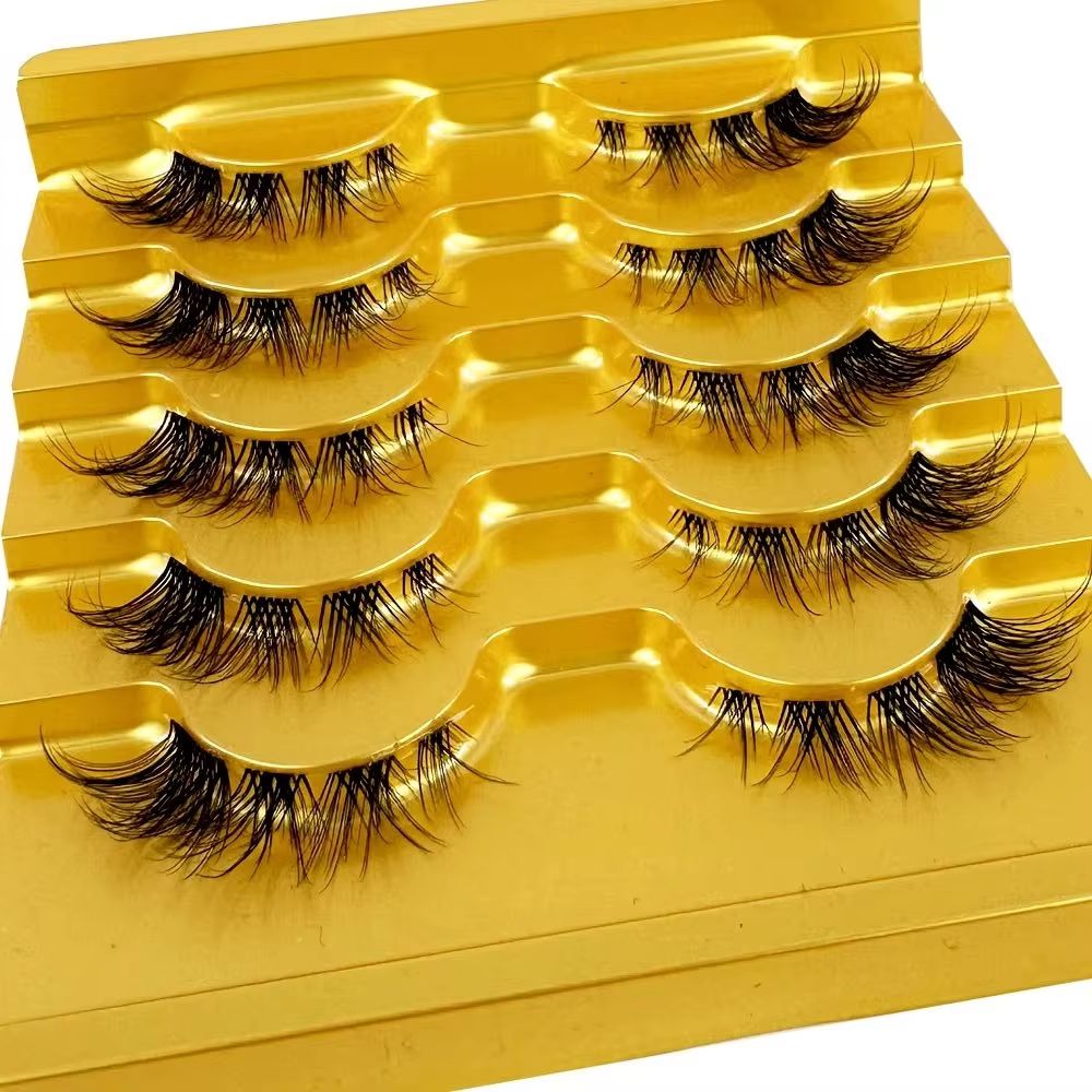 Eyelash Extension For Big Eyes - 5 пар норковых ресниц, невидимая лента,