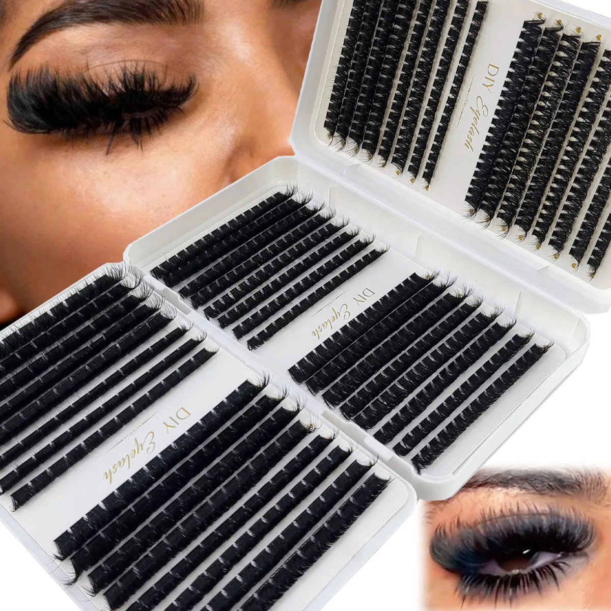 Eyelash Extension Single Lash - HBZGTLAD 200D-60D Накладные ресницы-пучки с заостренным