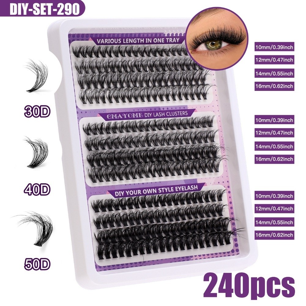 Eyelash Extension Cluster - Натуральные накладные ресницы в стиле Wispy: