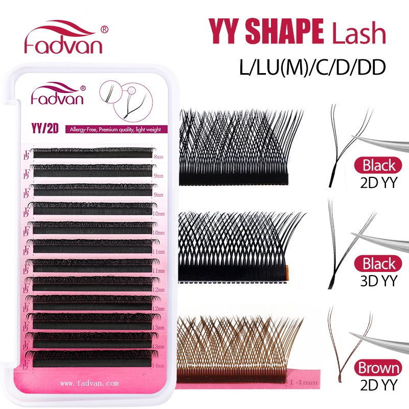 Eyelash Extension Yelix - FADVAN YY/SYY Форма L/LU(M)/C/D/DD Коричневые наращивание