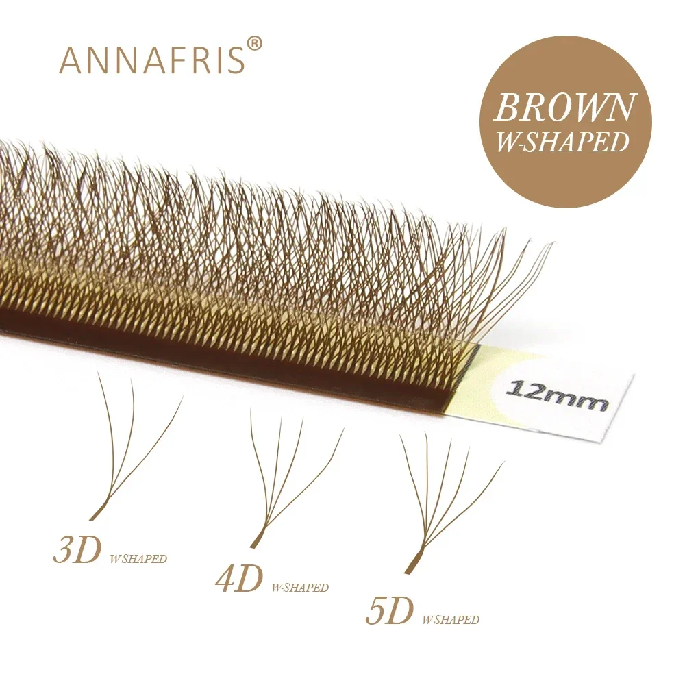 Eyelash Extension Yelix - ANNAFRIS Коричневые W-образные наращивание ресниц 2D