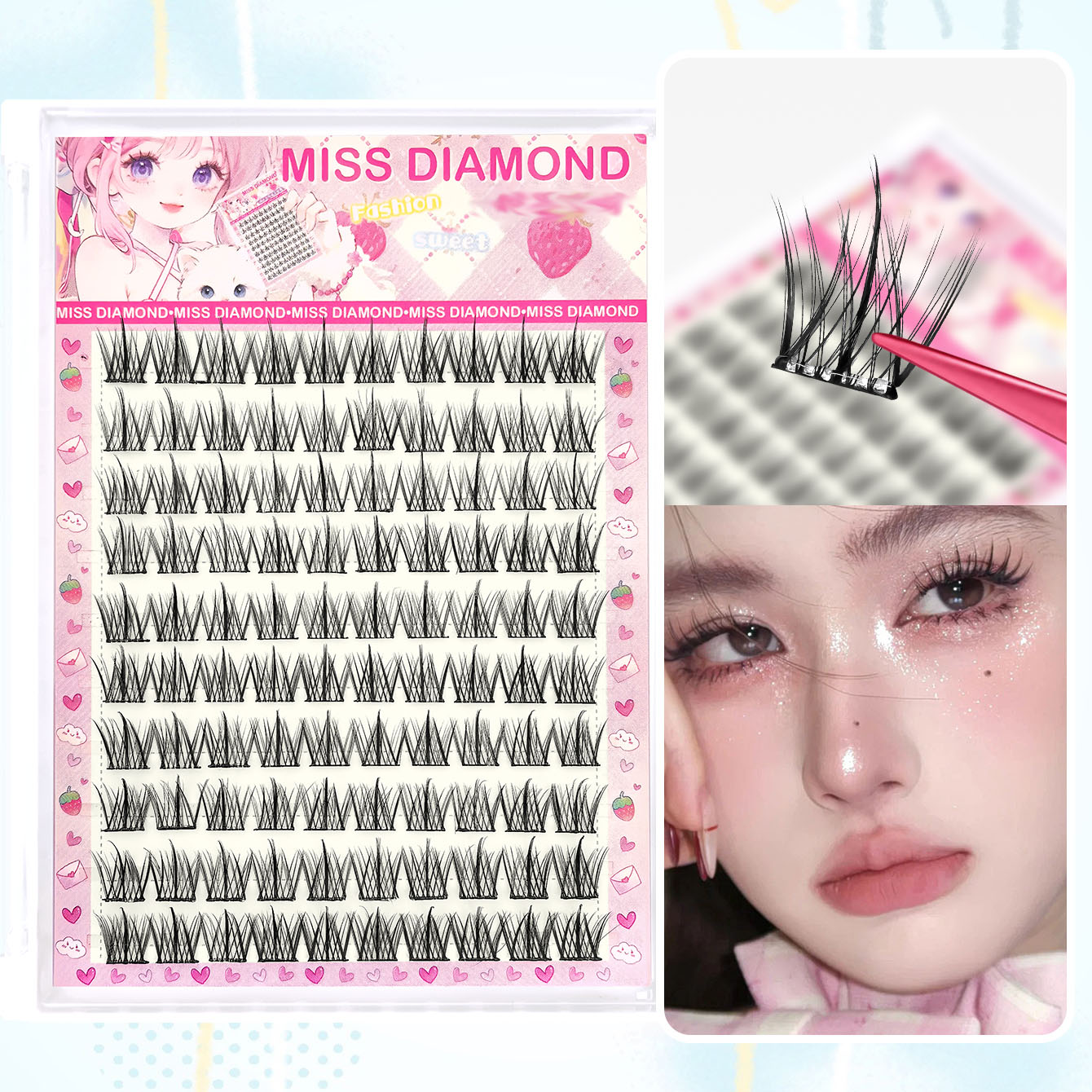 Eyelash Extension Single Lash - 10 рядов накладных ресниц большой вместимости