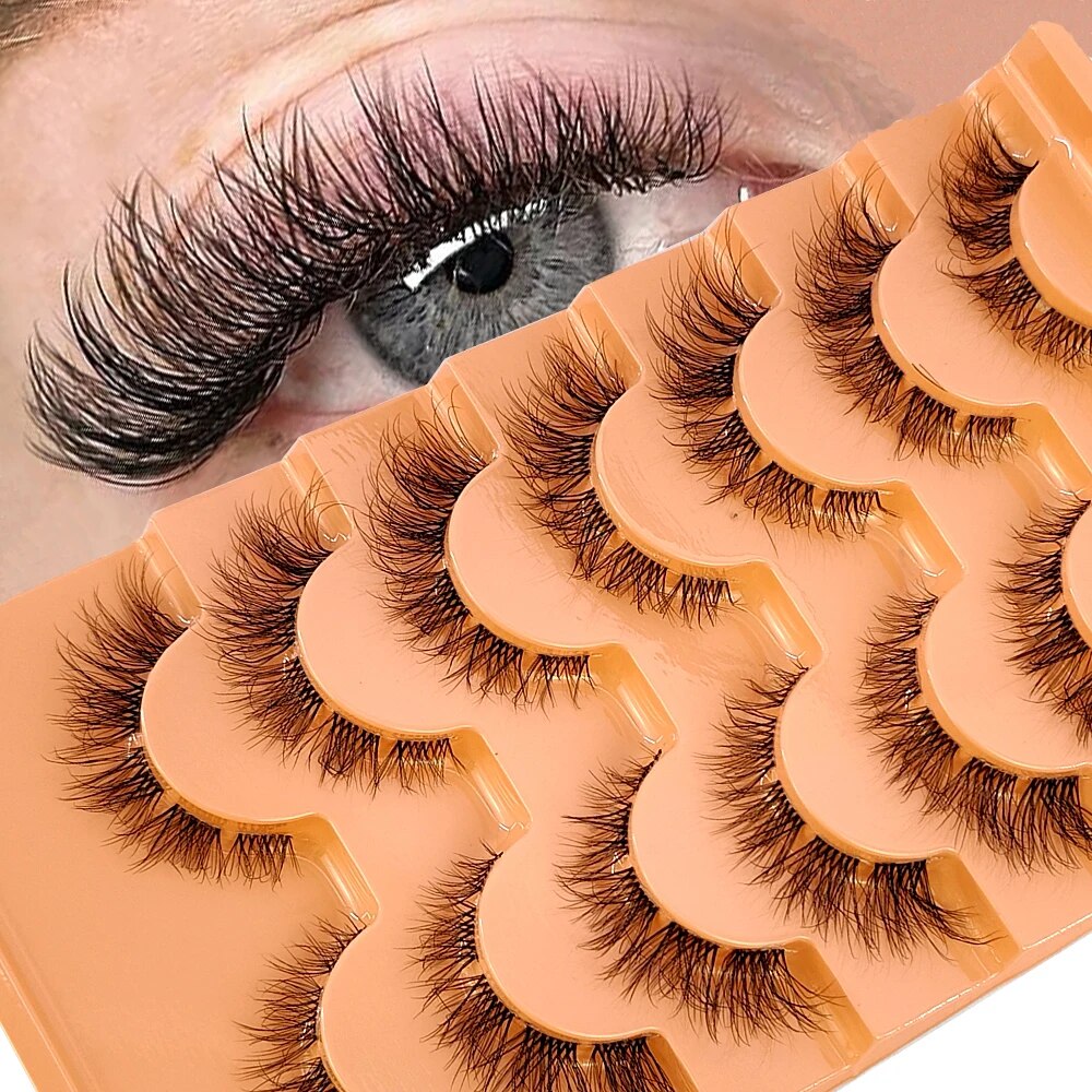 Eyelash Extension For Big Eyes - 7 пар, норковые ресницы, невидимая лента