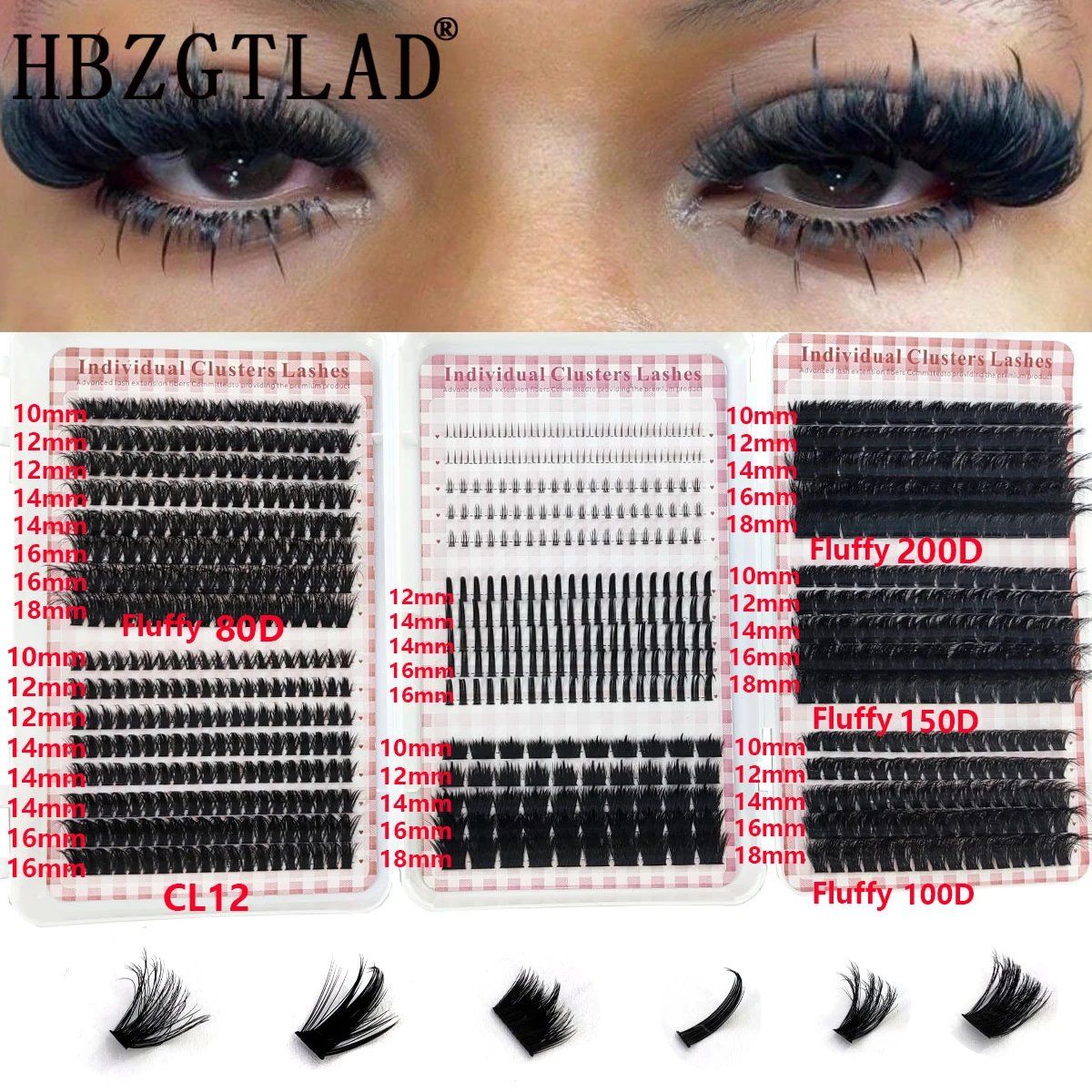 HBZGTLAD 200D-60D Накладные ре – обзор и цена Eyelash Extension Single Lash