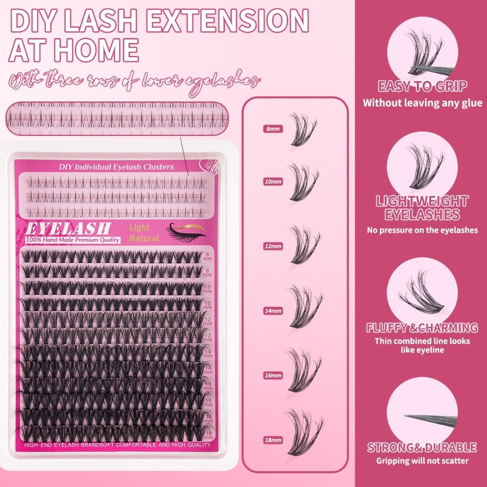 Накладные ресницы 8-18 мм: нат – обзор и цена Eyelash Extension Cluster