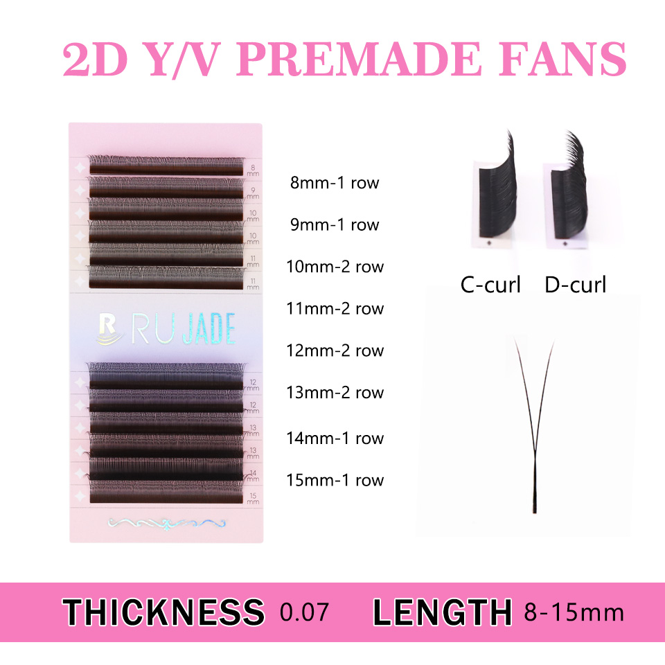 RUJADE 2D Y-образные ресницы с – обзор и цена Eyelash Extension Single Lash